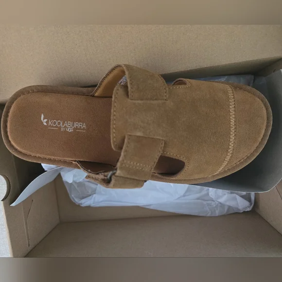 NEW Koolaburra By UGG TIZZ Tan Suede Platform Sandals Size 8 - Picture 15 of 15